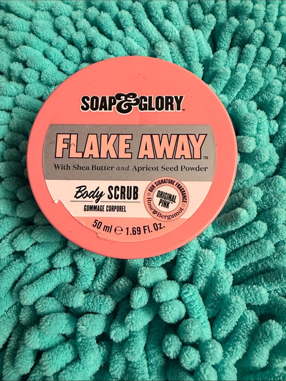 ❣️5|$25❣️Soap & Glory Flake Away Body Scrub - Coral Pink Jar